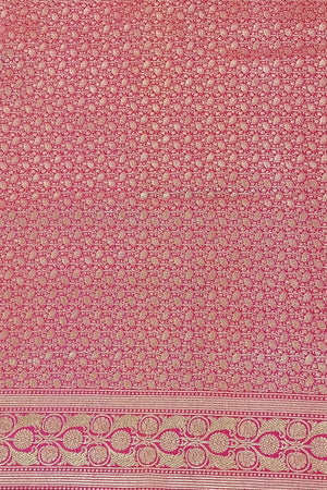 Pink Orange Dual Tone Sona Rupa Copper Zari Pure Katan Silk Banaras
