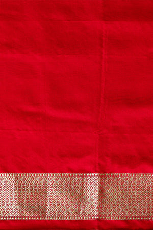 Handwoven Red Tanchoi Pure Katan Silk Banarasi