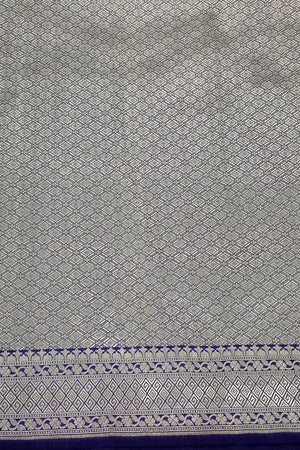 Purple Leheriya Sona Zari Pure Katan Silk Banarasi