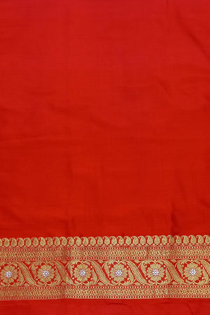 Red Sona Rupa Zari Rangkat Kadhwa Pure Katan Silk Banarasi