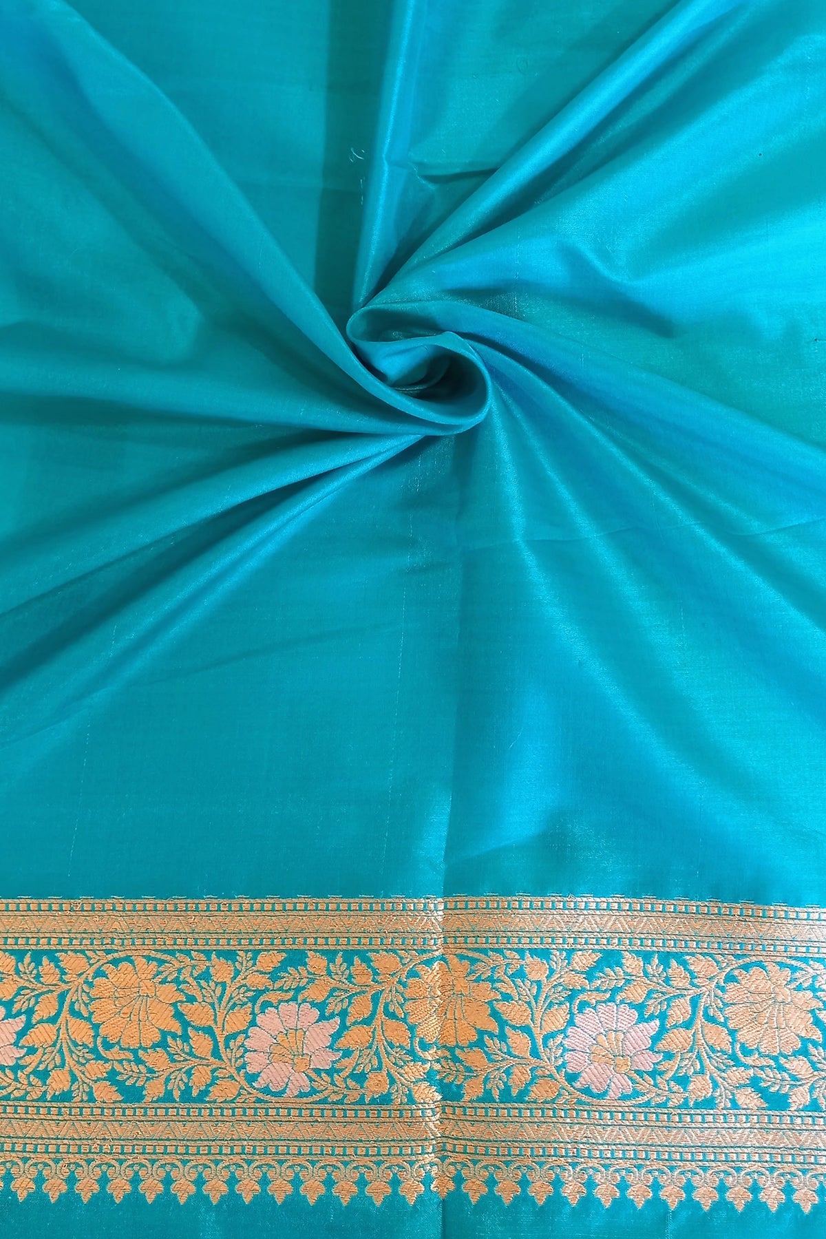 Ferozi Sona Rupa Zari Pure Katan Banarasi