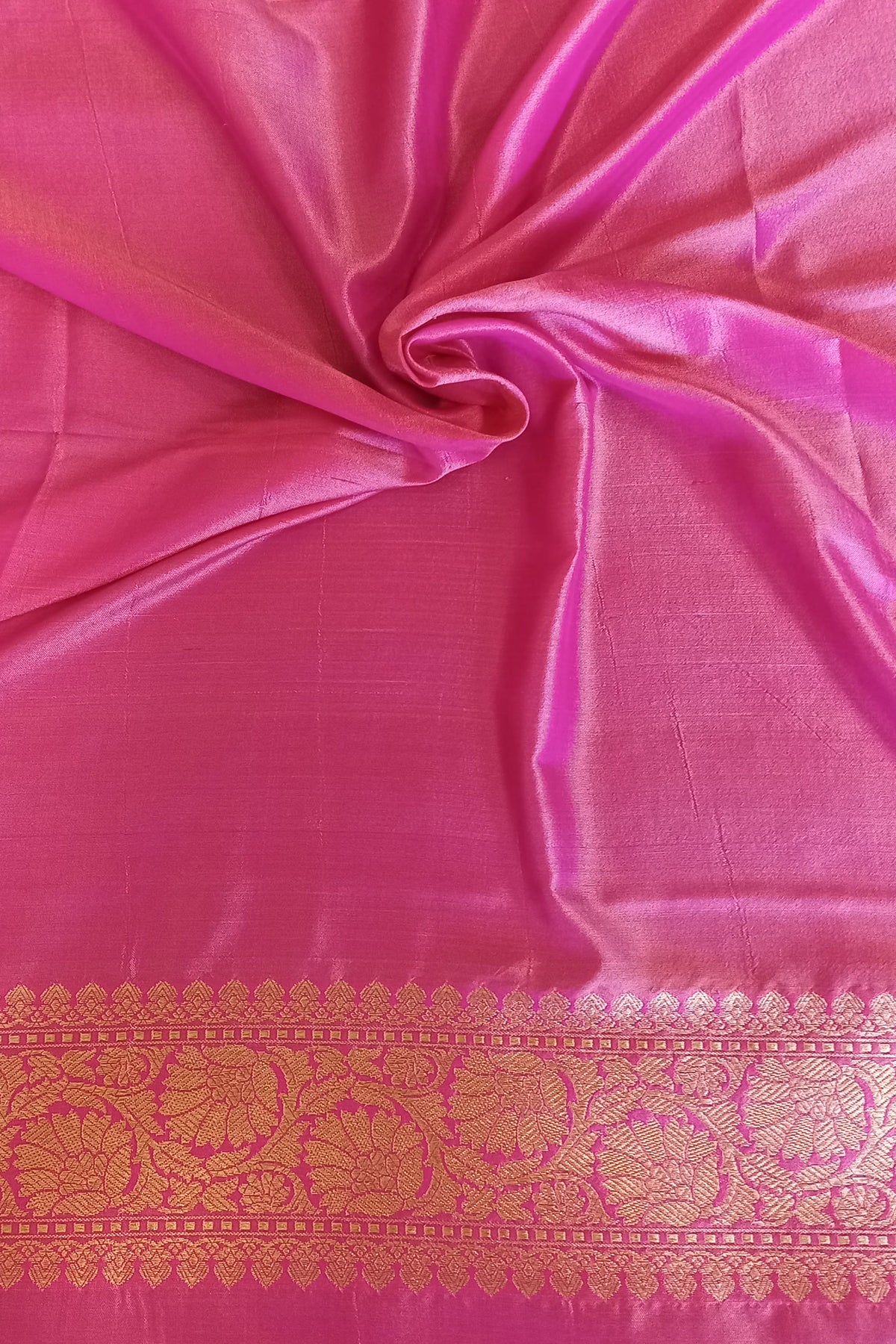 Mauve Kadhiyal Pink Border Meenakari Sona Zari Pure Katan Banarasi