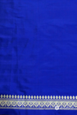 Royal Blue Kadhwa Buta Meenakari Pure Katan Silk Ektara Banarasi