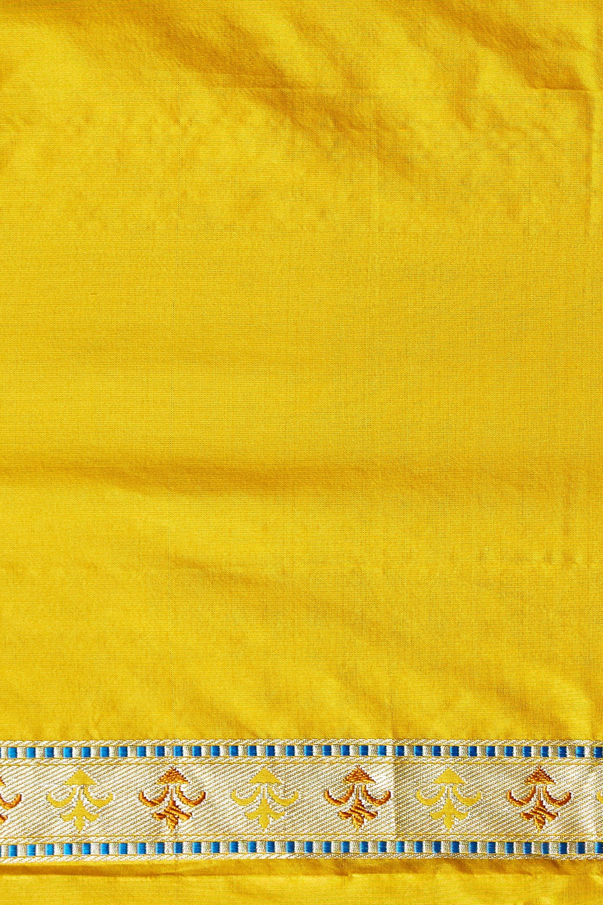 Yellow Kadhwa Buta Meenakari Pure Katan Silk Ektara Banarasi