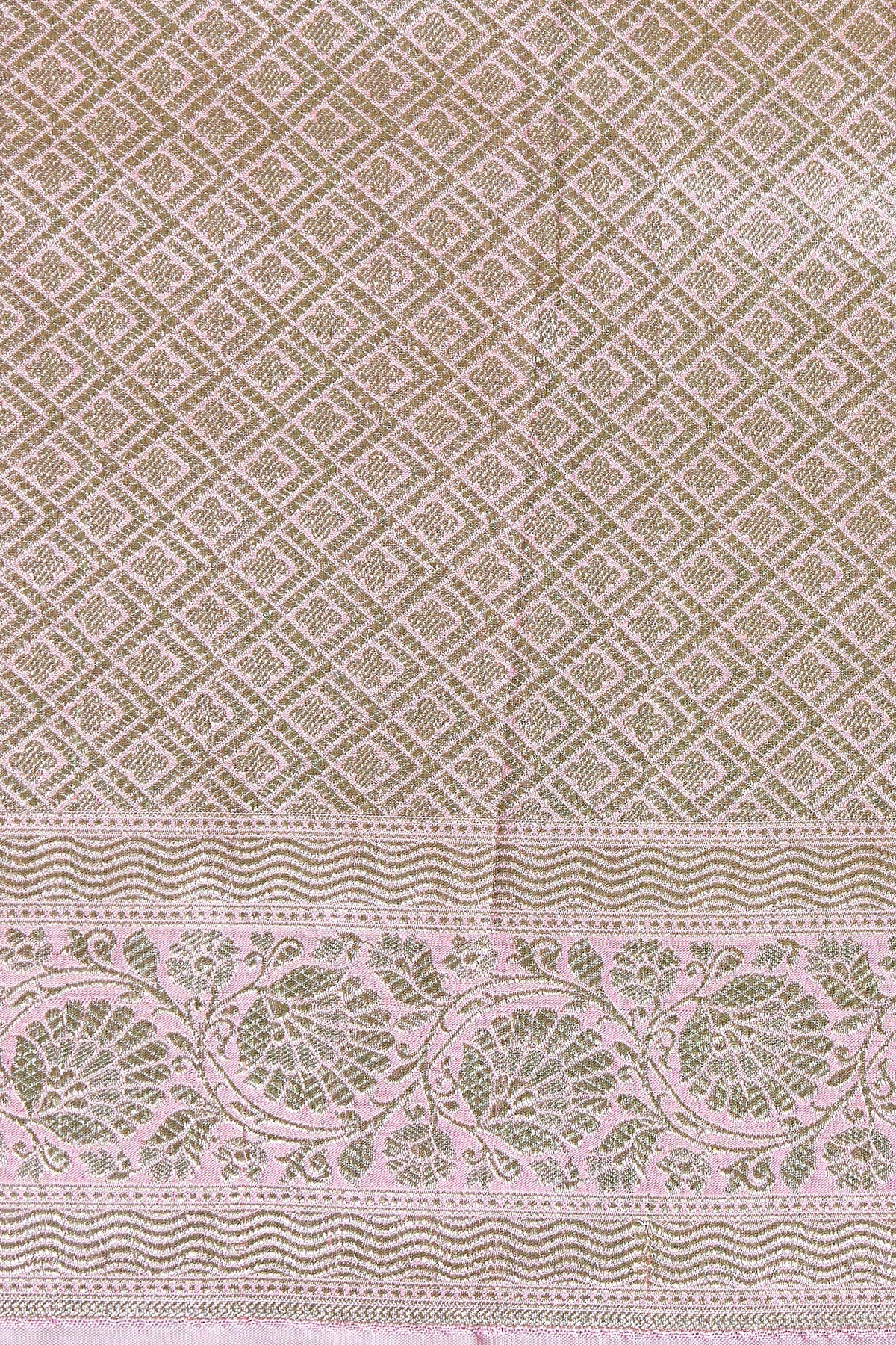 Blush Pink Floral Buta Pure Katan Silk Banarasi