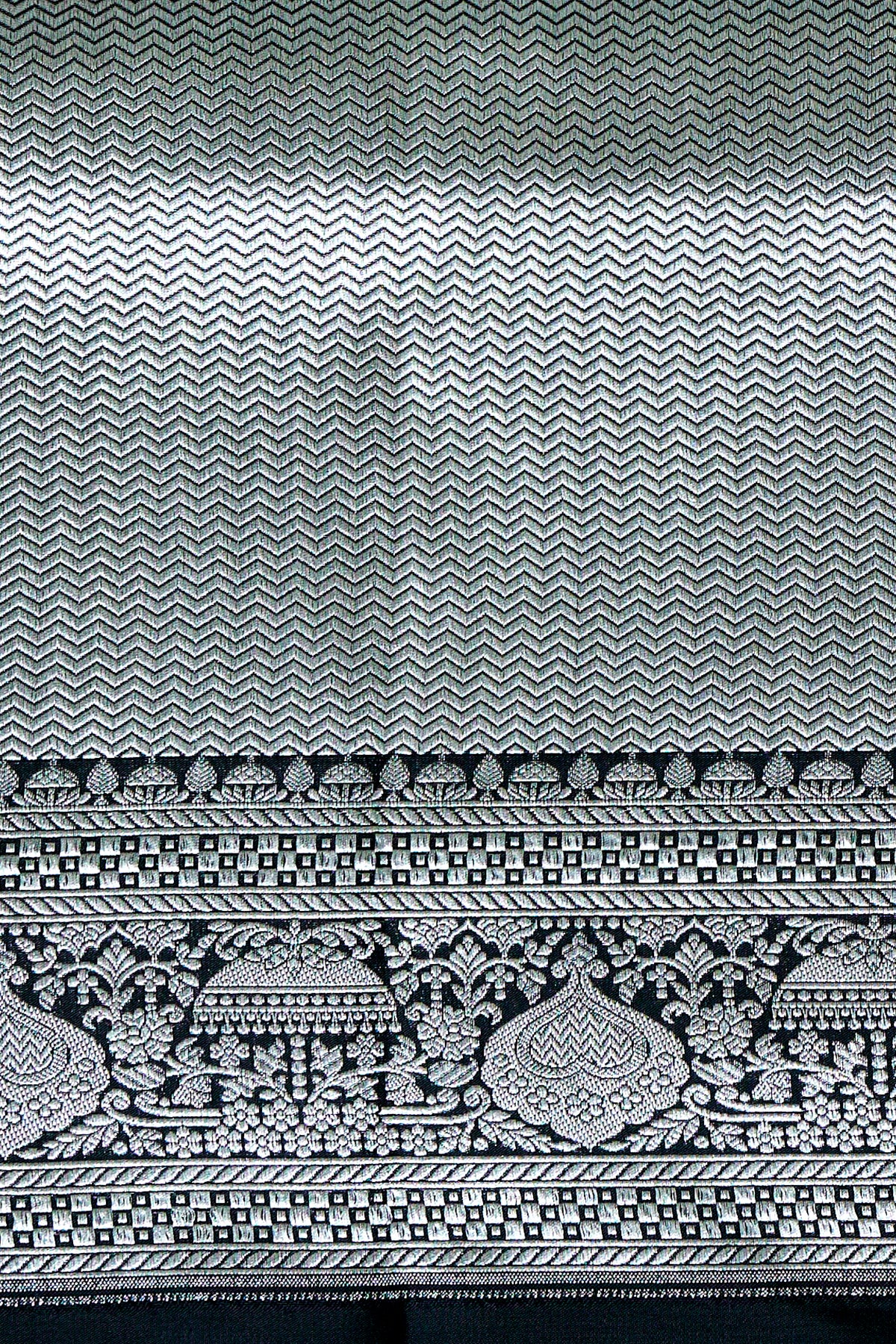 Black Rupa and copper Zari Pure Katan Silk Banarasi