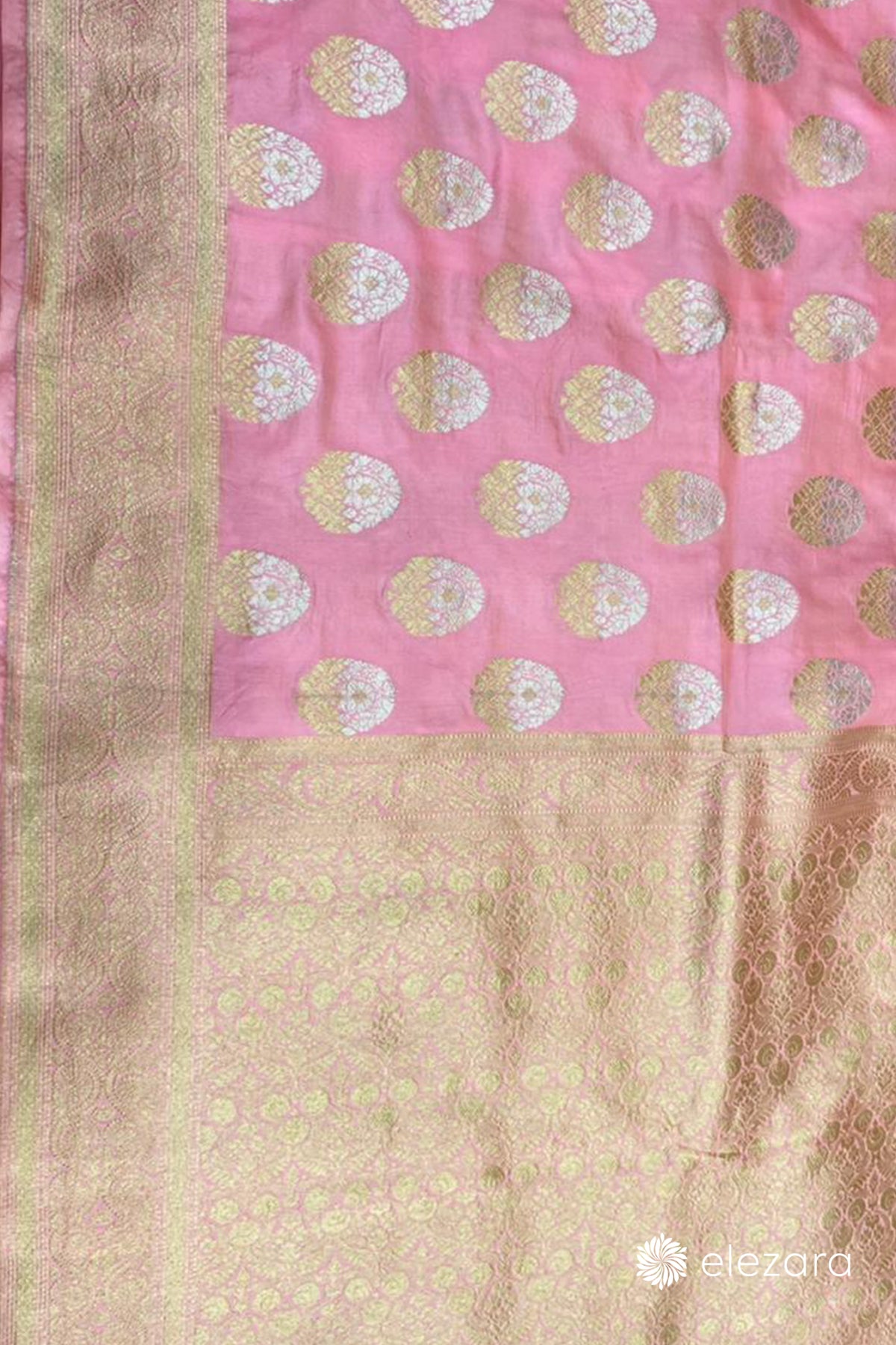 Blush Pink Sona Rupa ZariButa Pure Katan Silk Banarasi