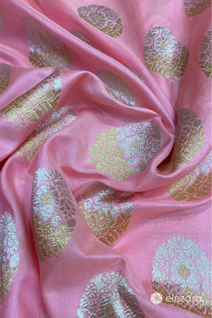 Blush Pink Sona Rupa ZariButa Pure Katan Silk Banarasi