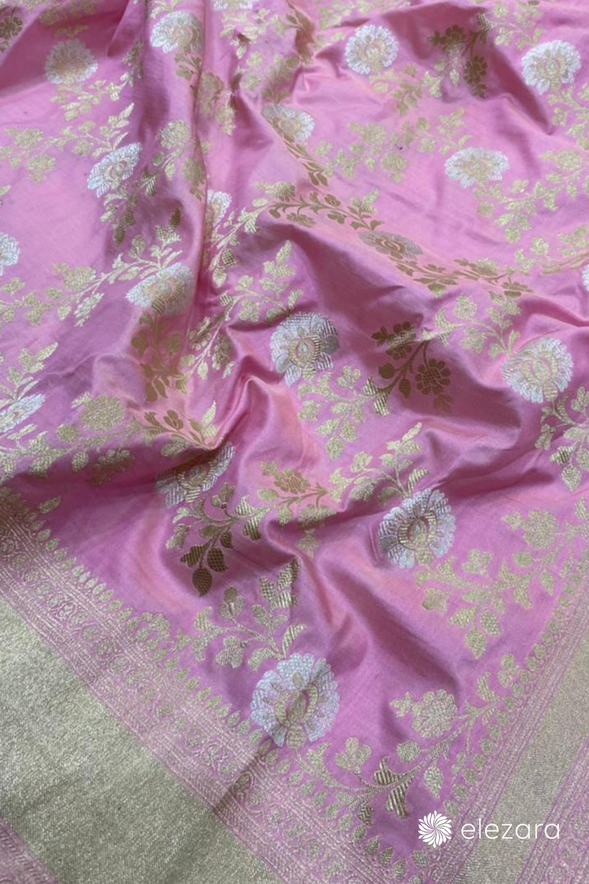 Blush Pink Sona Rupa Zari Pure Katan Silk Banarasi