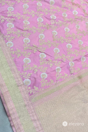 Blush Pink Sona Rupa Zari Pure Katan Silk Banarasi