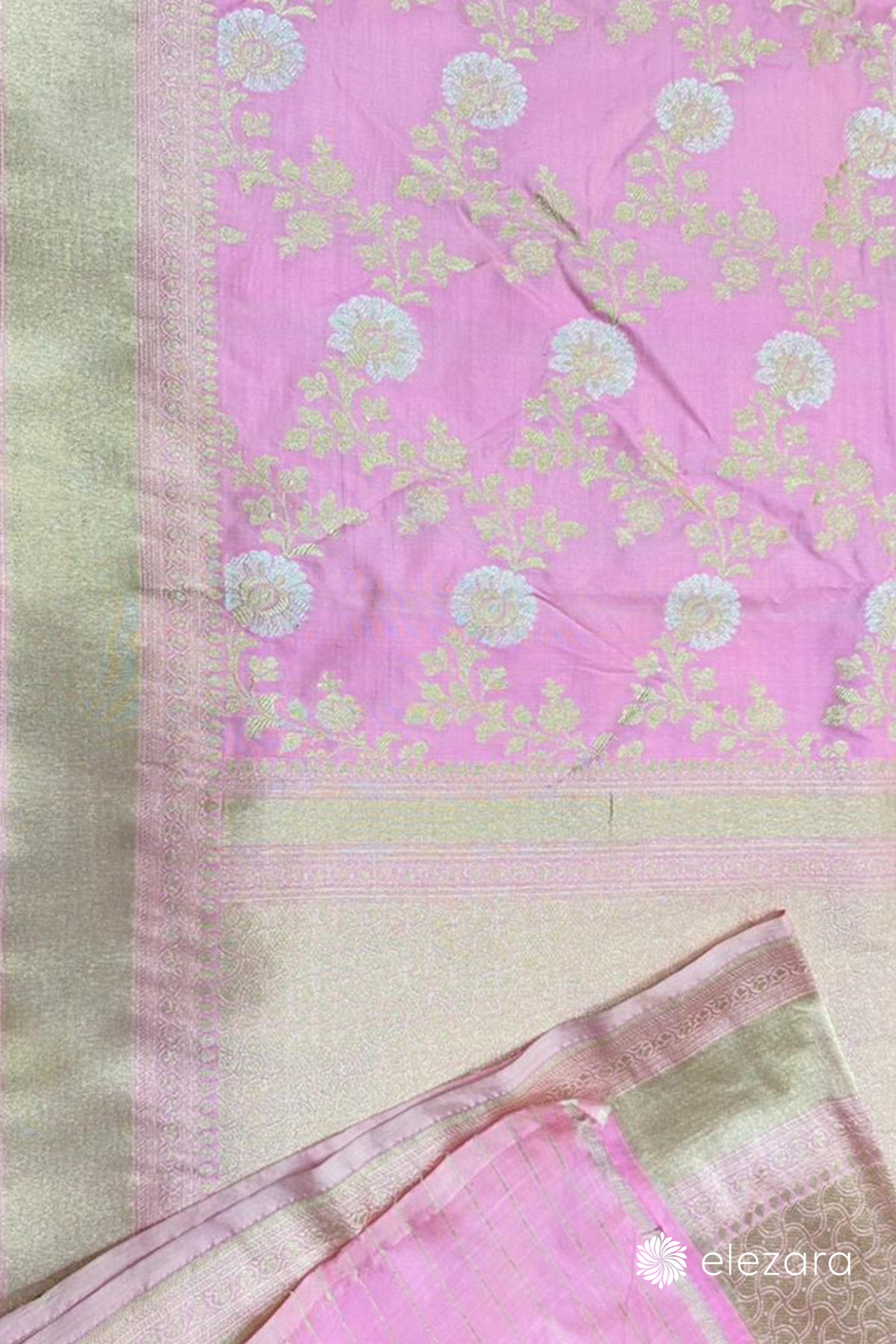 Blush Pink Sona Rupa Zari Pure Katan Silk Banarasi