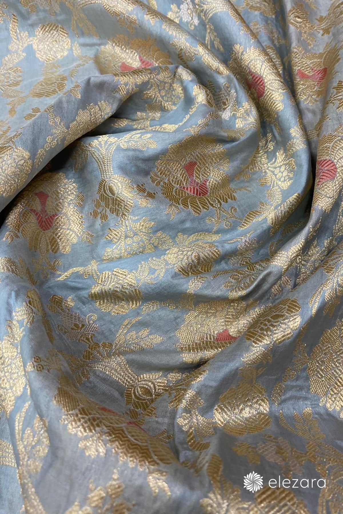 Grey Sona Rupa Zari with Meenakari Pure Katan Silk Banarasi