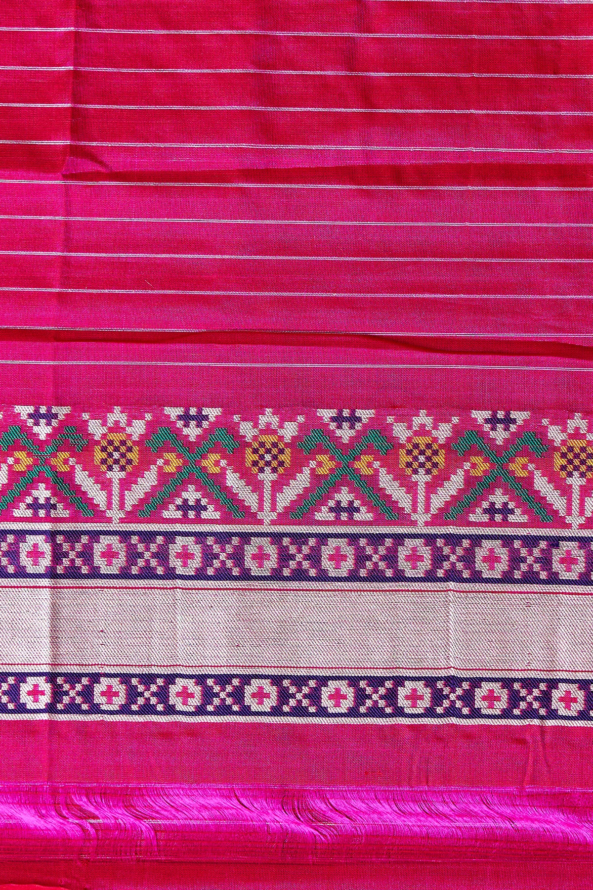 Handwoven Pink Pure Katan Patola Silk Banarasi