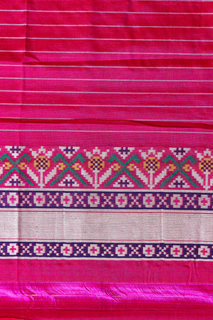 Handwoven Pink Pure Katan Patola Silk Banarasi