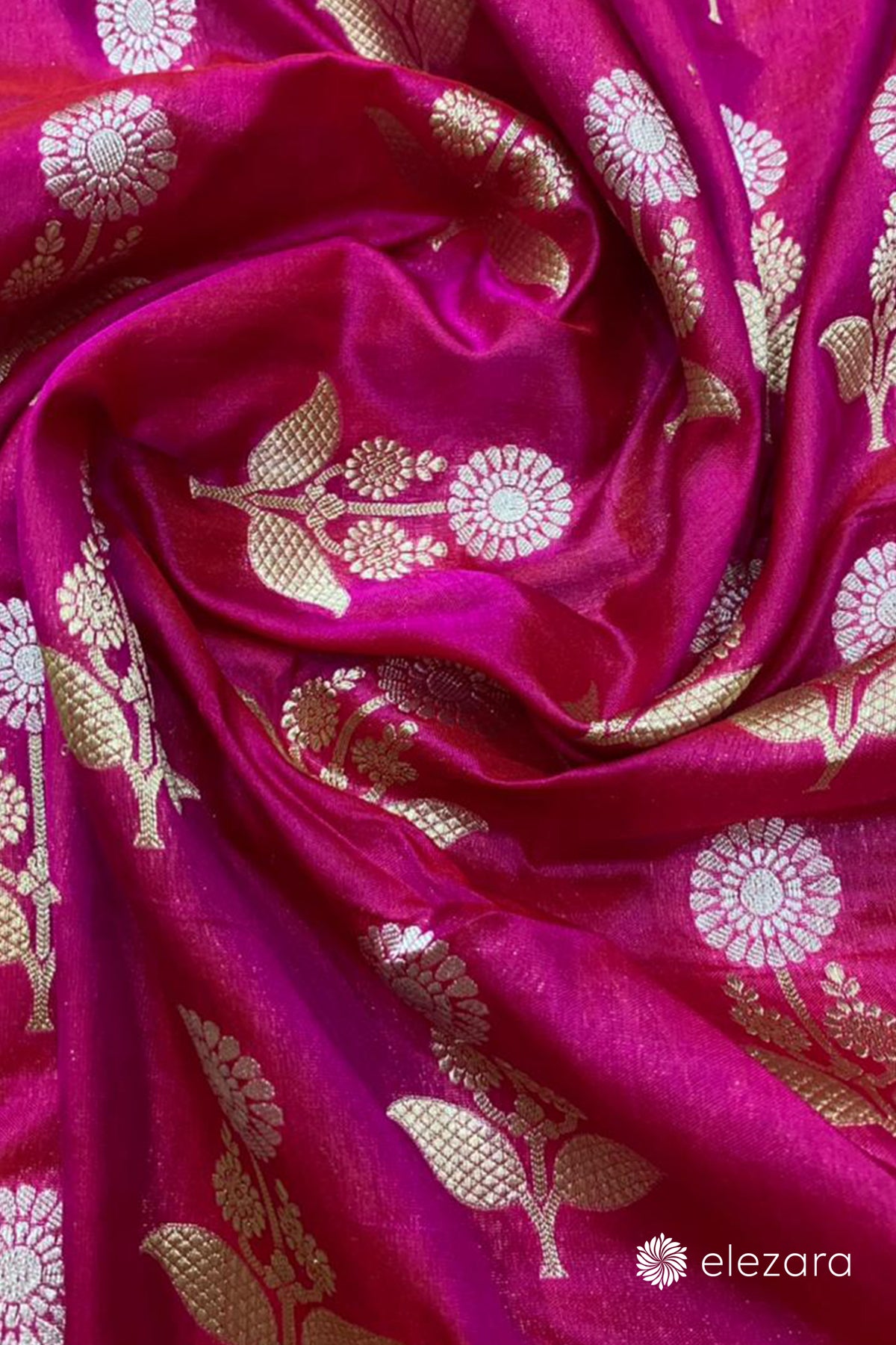 Pink Orange Dual Tone Sona Rupa zari Pure Katan Silk Banarasi
