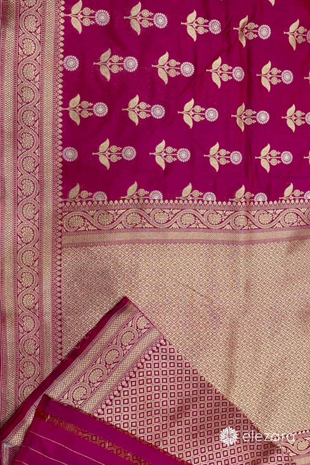 Pink Orange Dual Tone Sona Rupa zari Pure Katan Silk Banarasi