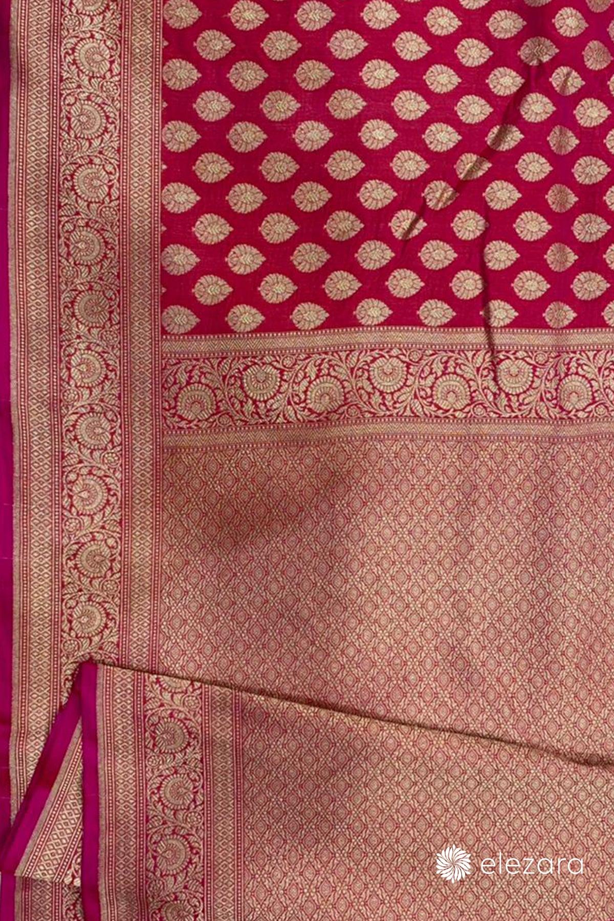Pink Orange Dual Tone Sona ZariButa Pure Katan Silk Banarasi