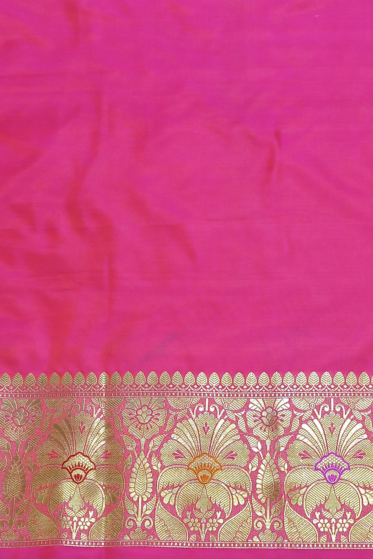 Pink Orange dual tone Sona Rupa Zari Kadhwa Meenakari Pure Katan Silk Banarasi