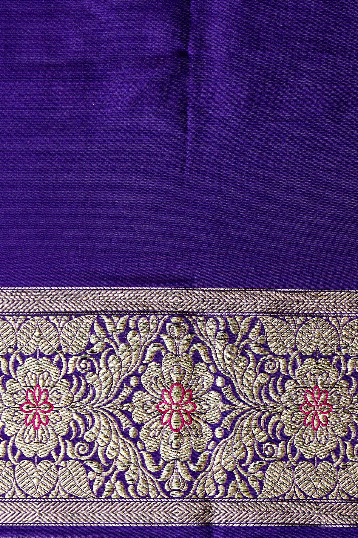 Purple Sona Rupa Zari Kadhwa with Meenakari Pure Katan Silk Banarasi