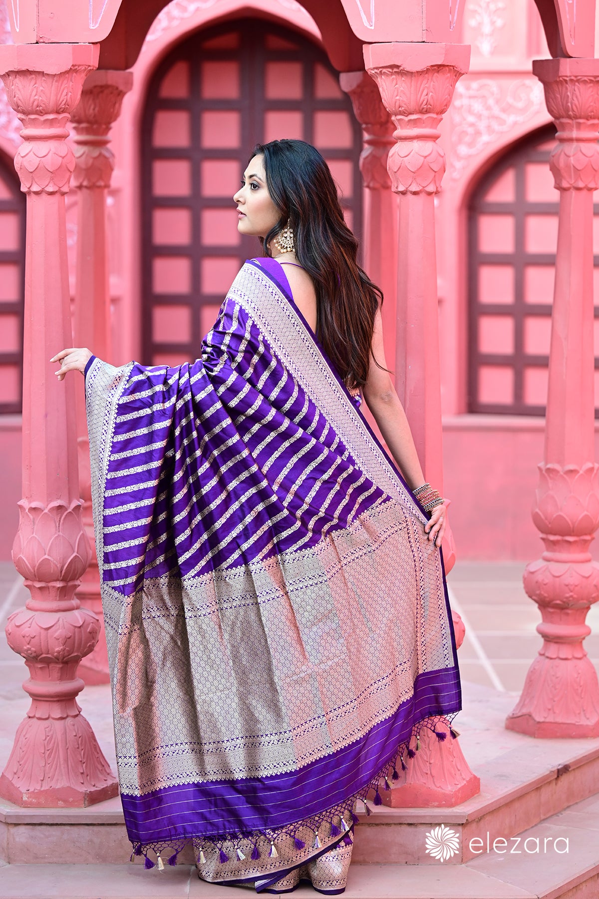 Buy Purple Pure Tussar Silk Hand-Dyed Leheriya Saree by Designer GEROO BY  NEELAM for Women online at Kaarimarket.com