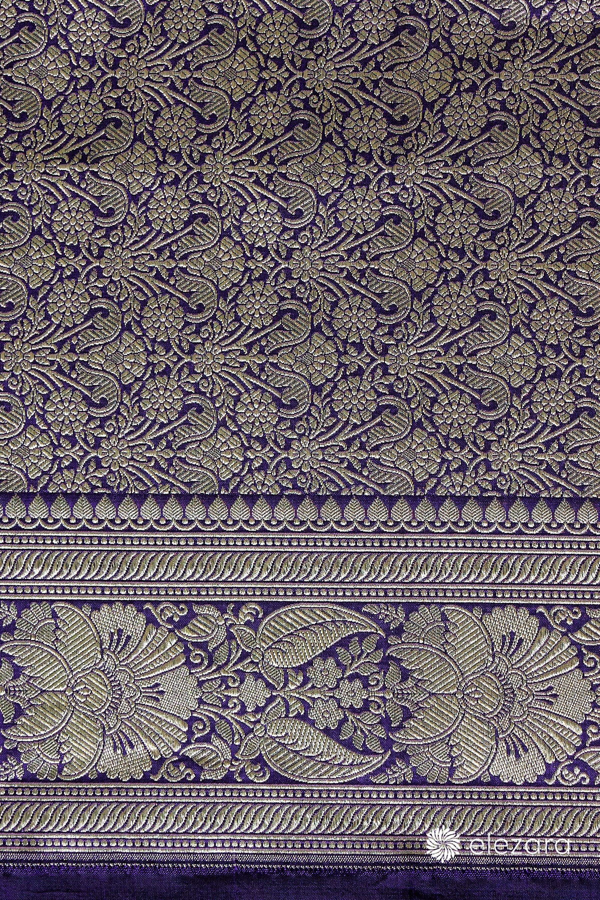 Purple Sona Rupa Zari with Meenakari Pure Katan Silk Banarasi