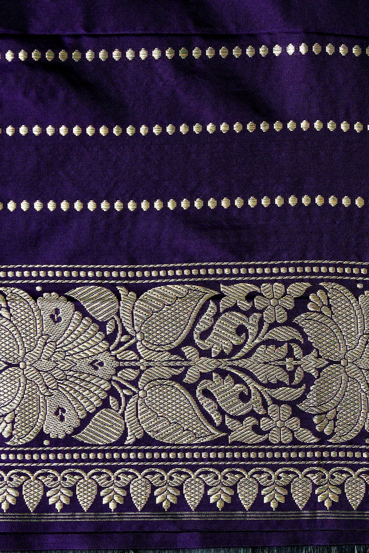 Dark Purple Sona Rupa Zari Kadhwa Pure Katan Silk Banarasi