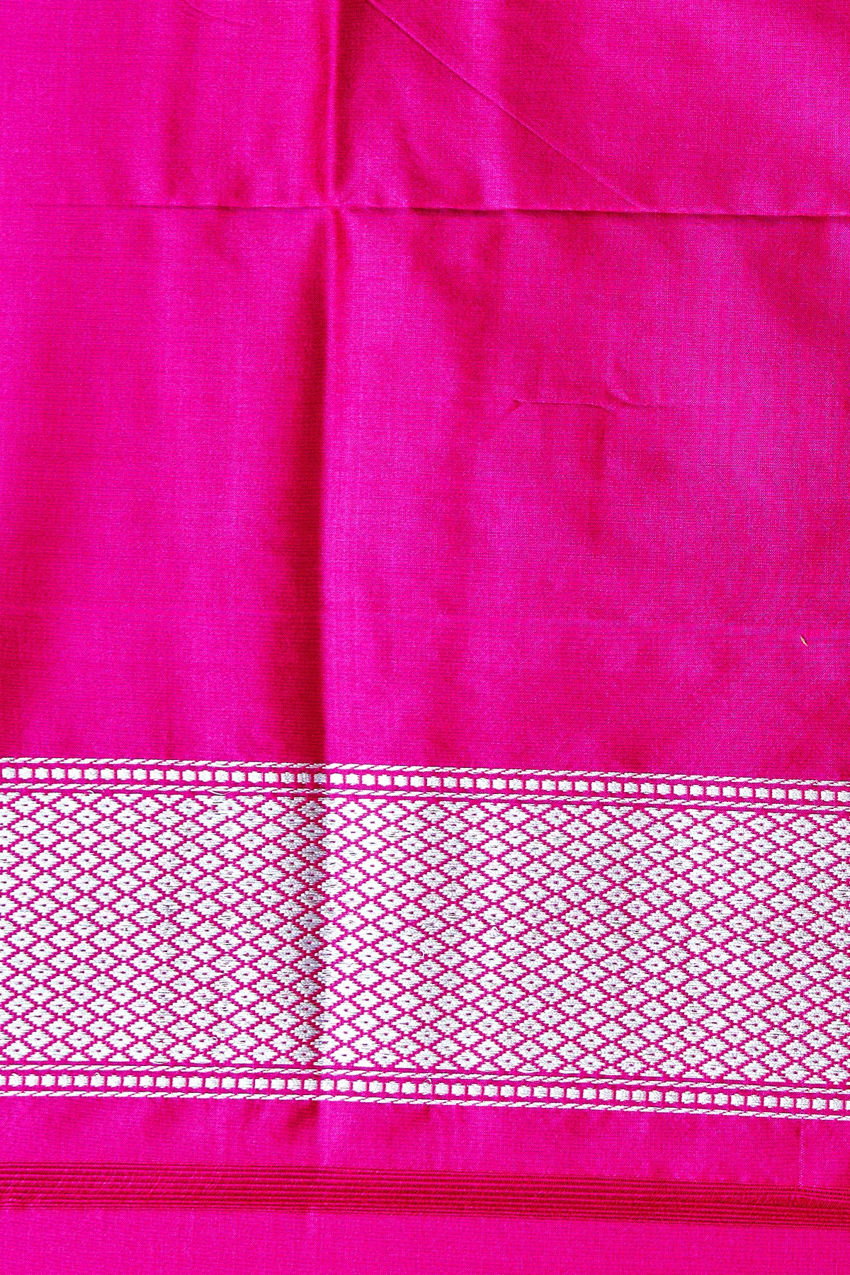 Pink Sona Rupa Zari Kadhwa Meenakari Pure Katan Silk Banarasi with Scallop border