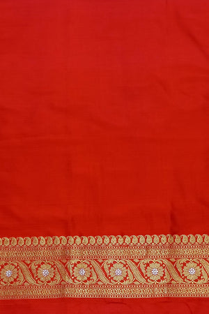 Red Sona Rupa Zari Rangkat Kadhwa Pure Katan Silk Banarasi