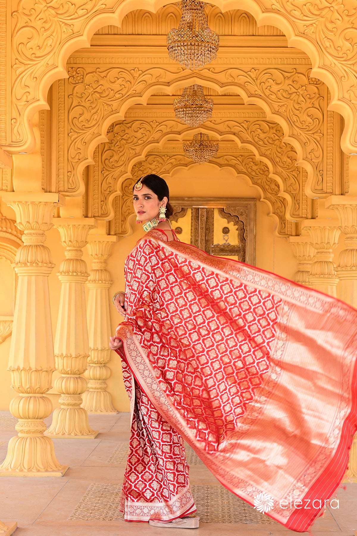 Red Sona Rupa Zari Pure Katan Silk Banarasi