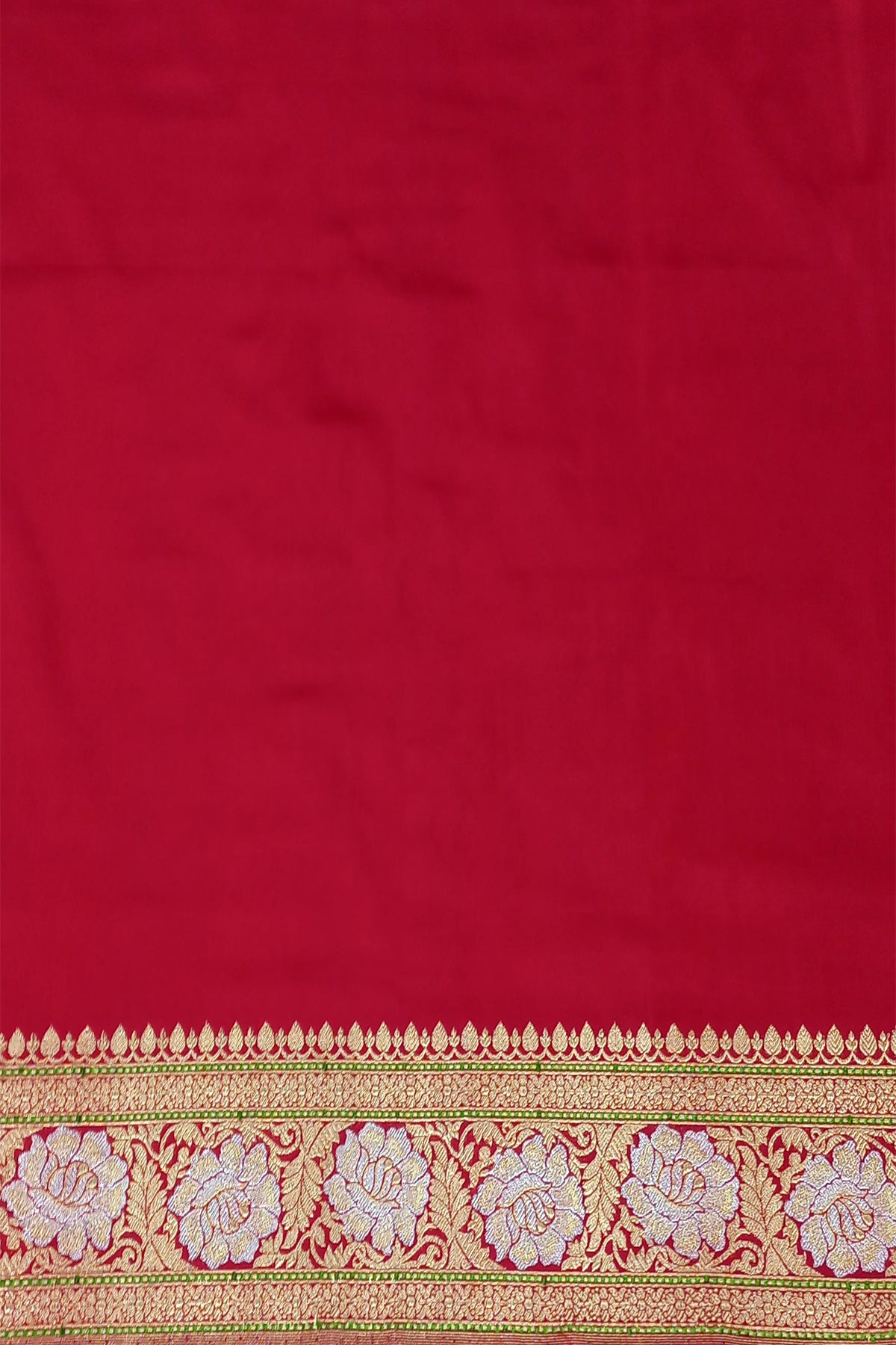 Red Sona Rupa Zari Kadhwa Pure Katan Silk Banarasi