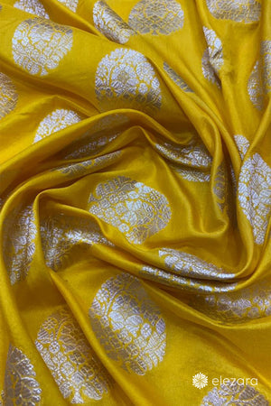 Yellow Sona Rupa ZariButa Pure Katan Silk Banarasi