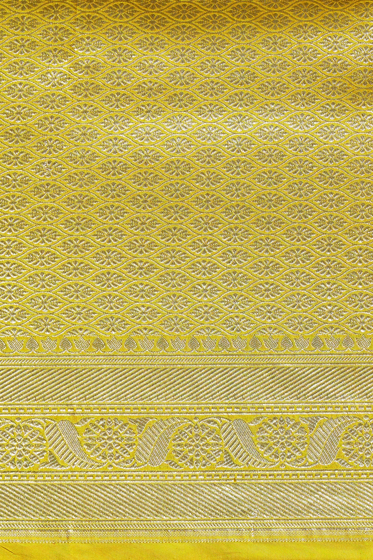 Yellow Sona Rupa zari with Meenakari Pure Katan Silk Banarasi